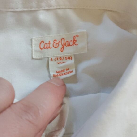 Cat & Jack Dress Shirt 12 to 14 White Special Occasion Wedding Spring Easter - Picture 2 of 5